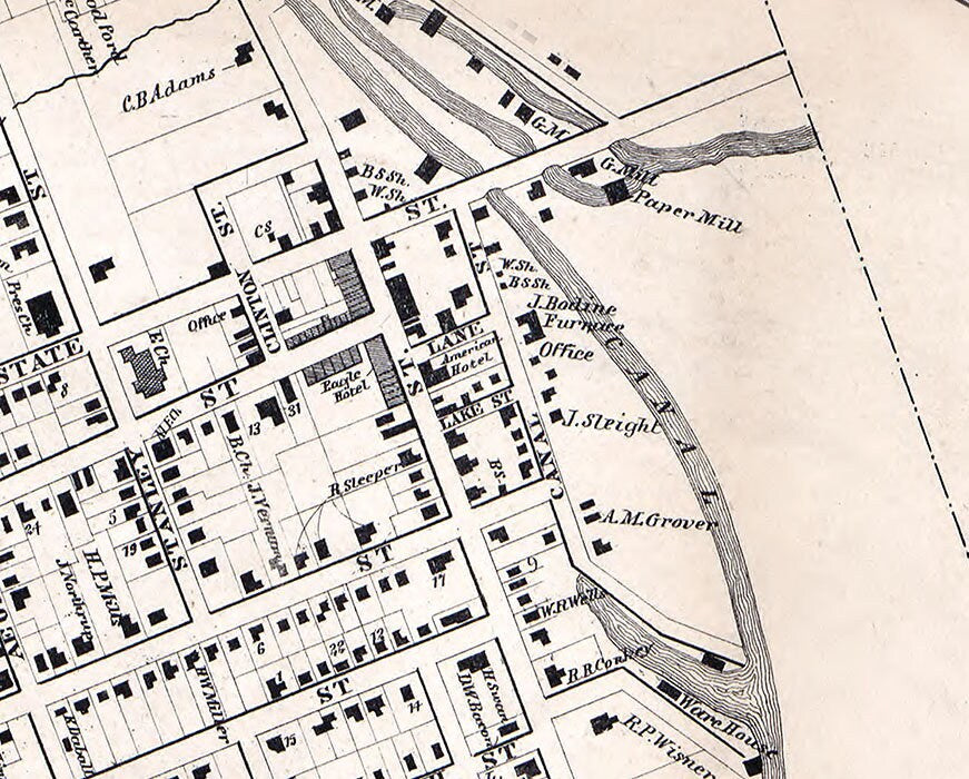 1858 Town Map of Mount Morris Livingston County New York