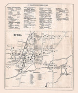 1858 Town Map of Nunda Livingston County New York
