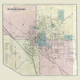 1878 Map of Murfreesboro Rutherford County Tennessee