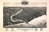 1885 Panoramic Map of Sheboygan Wisconsin Lake Michigan
