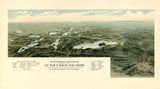 1890 Panoramic Map of Oconomowoc Wisconsin and the Lake Region of Waukesha County