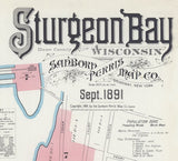 1891 Town Map of Sturgeon Bay Door County Wisconsin