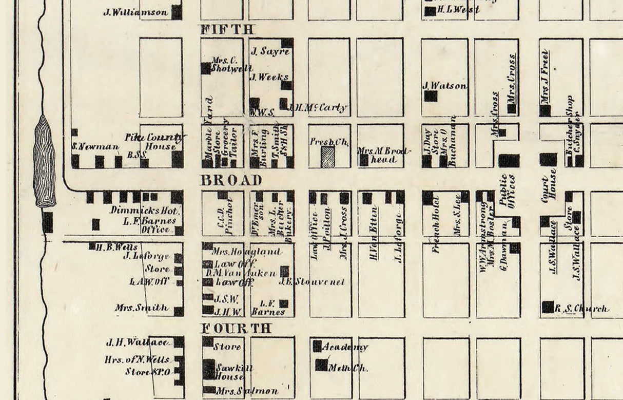 1860 Map of Milford Sussex County New Jersey