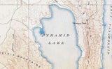 1886 Topo Map of Granite Range Nevada Pyramid Lake Winnemucca Lake