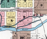 1890 Town Map of Reno Washoe County Nevada