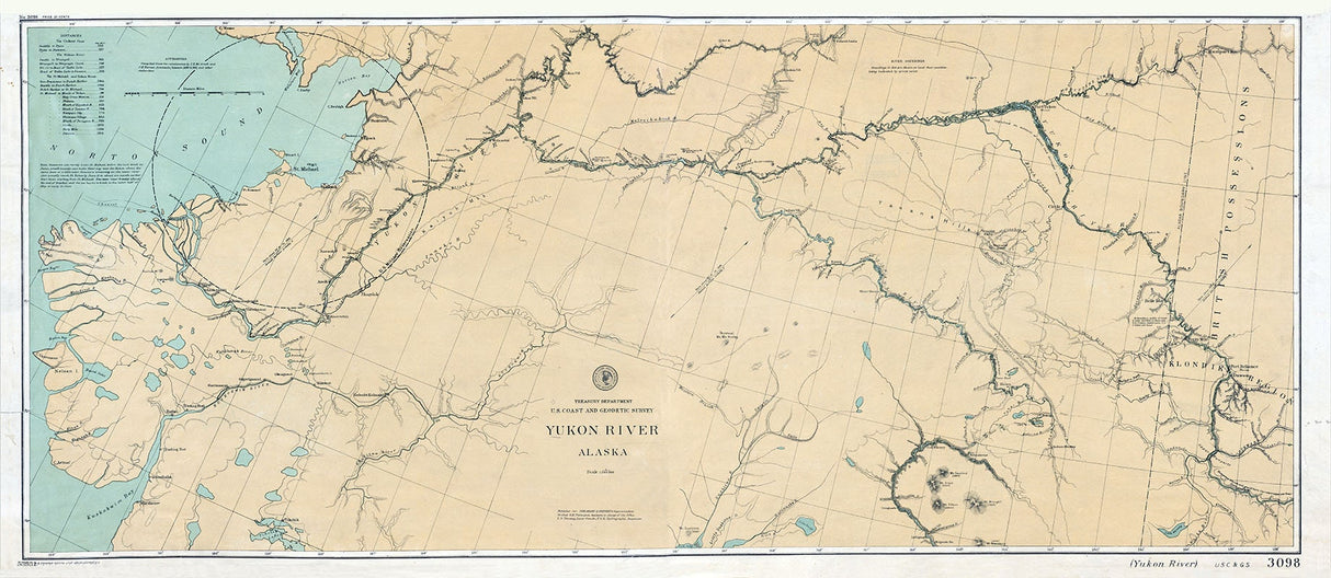 1898 Map of the Yukon River Alaska