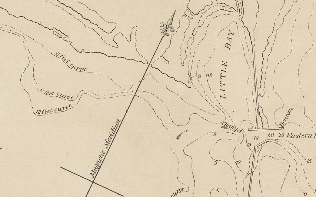 1841 Map of Presque Isle Bay Lake Erie Pennsylvania