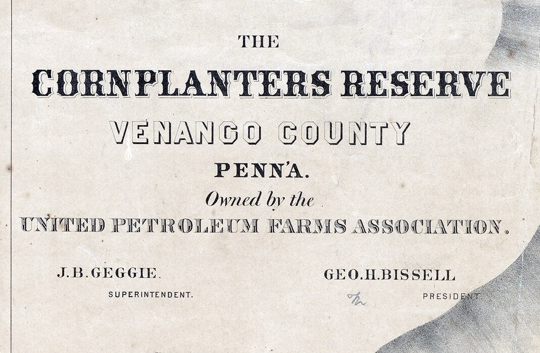 1864 Map of Cornplanters Reserve Oil City Venango County Pennsylvania