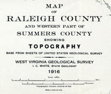 1916 Map of Raleigh County And Part of Summers County West Virginia