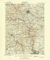 1901 Topo Map of West Chester Pennsylvania Quadrangle