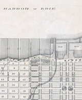 1871 Map of the City of Erie Pennsylvania Lake Erie