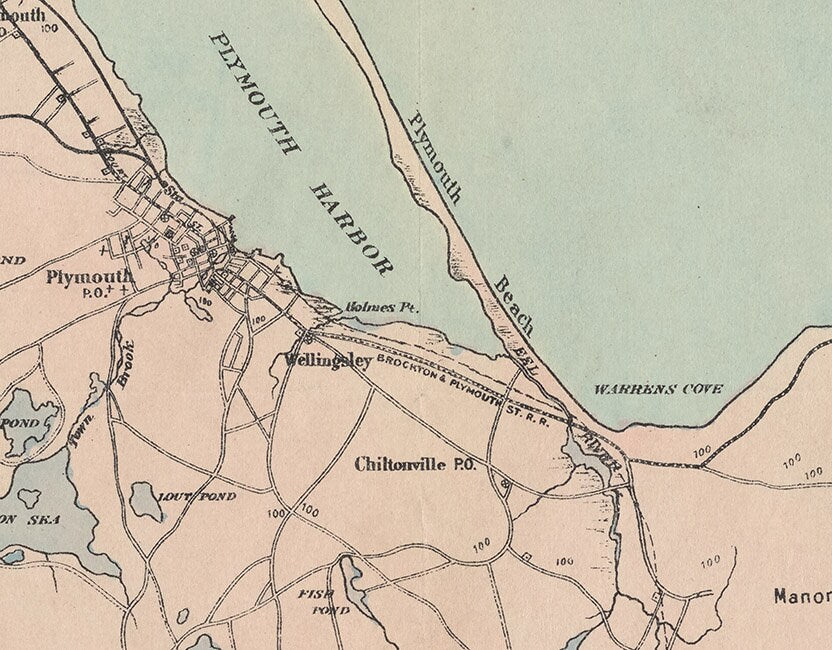 1899 Map of Plymouth and Kingston Massachusetts