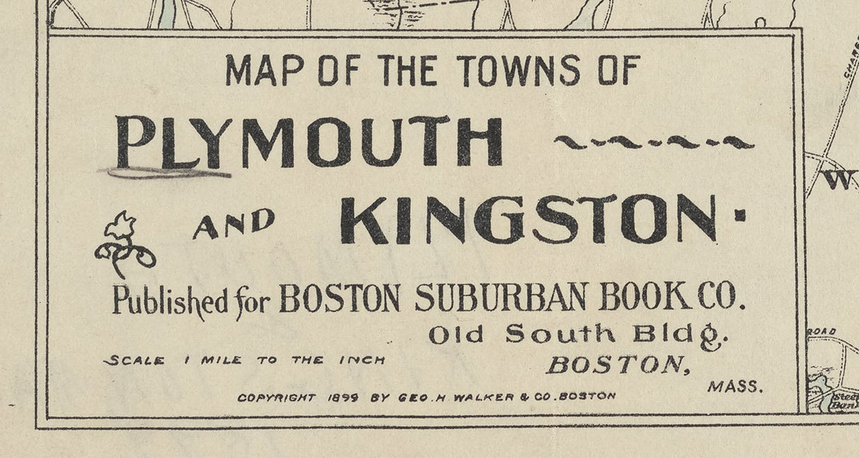 1899 Map of Plymouth and Kingston Massachusetts