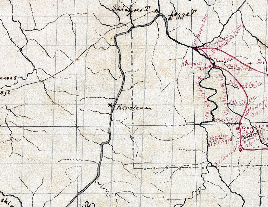 1754 Map of Ohio & Pennsylvania showing Indian Tracts