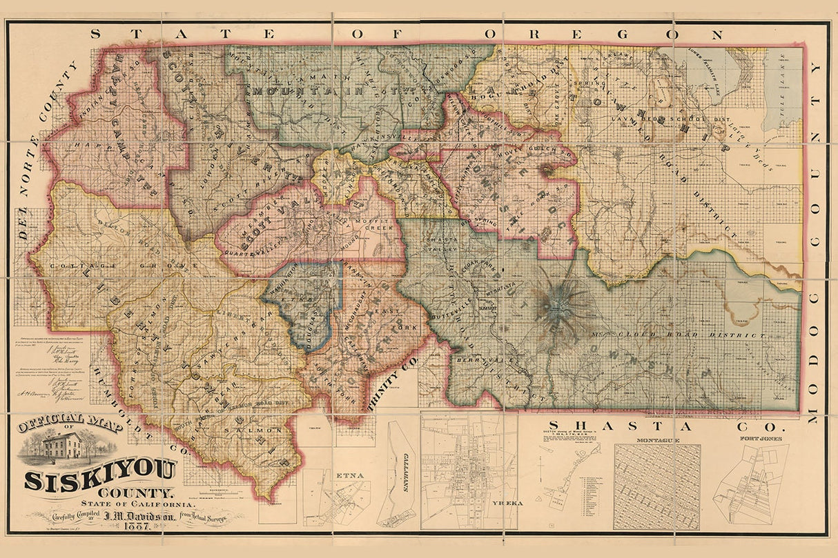 1887 Map of Siskiyou County California