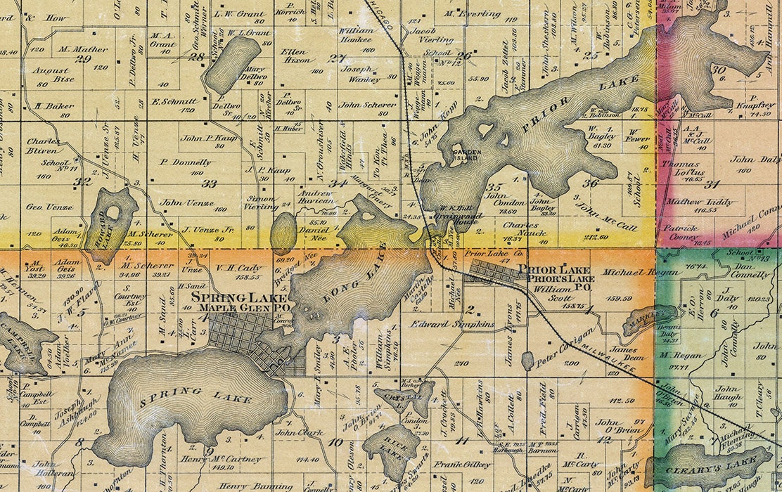 1880 Farm Line Map of Scott County Minnesota