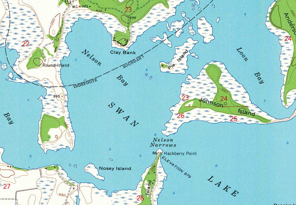 1964 Topo Map of Courtland Minnesota Quadrangle Swan Lake