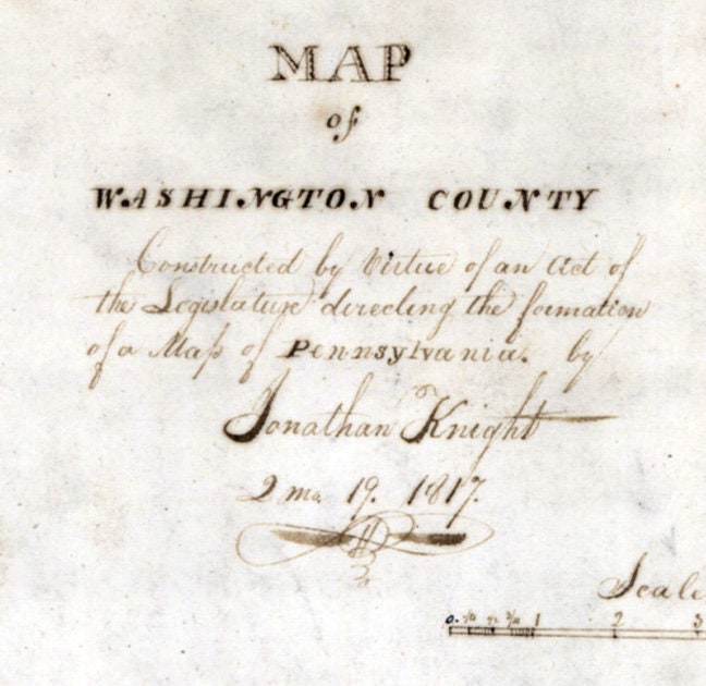 1817 Map of Washington County Pennsylvania