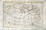 1821 Map of Greene County Pennsylvania Carmichaels Waynesburg