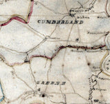 1821 Map of Greene County Pennsylvania Carmichaels Waynesburg