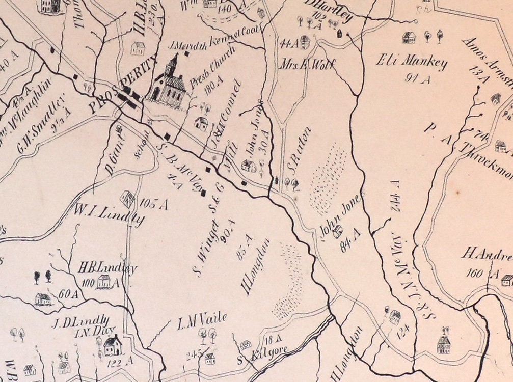 1876 Map of Morris Township Washington County Pennsylvania