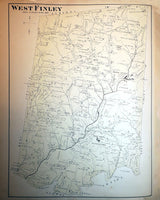 1876 Map of West Finley Township Washington County Pennsylvania