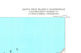 1943 Topo Map of Santa Cruz Island California Central Valley C Map