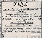 1887 Map of Saint Augustine Harbor Florida