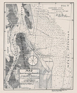 1887 Map of Saint Augustine Harbor Florida