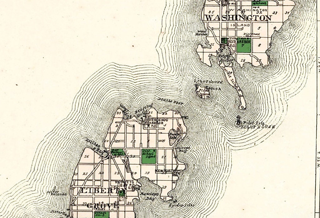 1899 Map of Door County Wisconsin