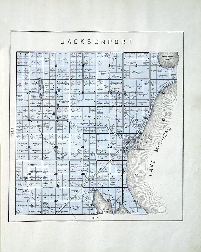 1899 Map of Jacksonport Township Door County Wisconsin