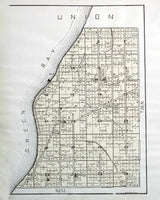 1899 Map of Union Township Door County Wisconsin