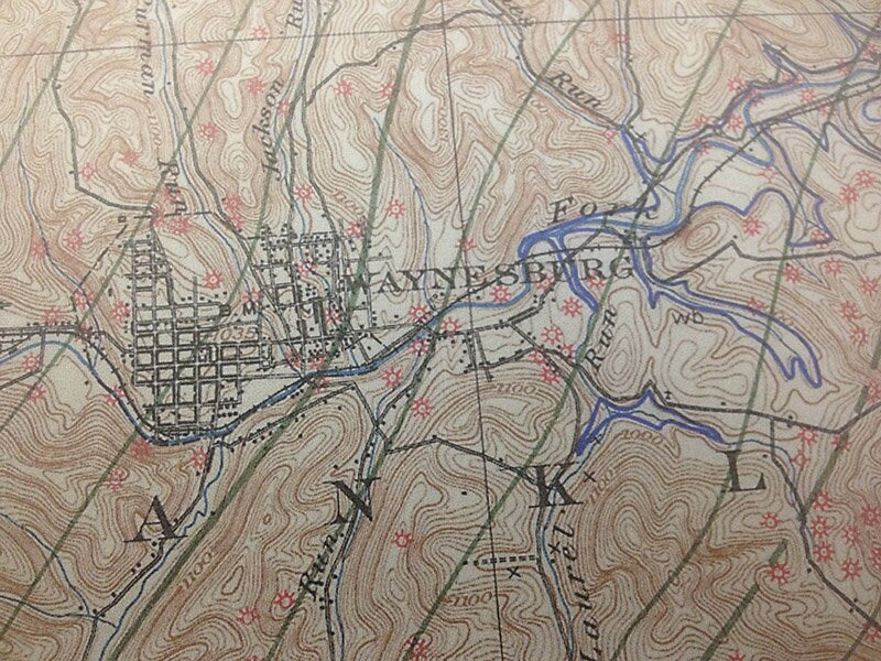 1930 Oil & Gas Well Map of Greene County Pa