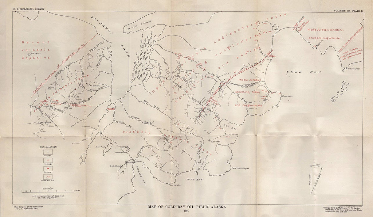 1921 Map of Cold Bay Oil Field Alaska