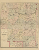 1882 Map of the oil fields of Warren and Forest Counties Pa