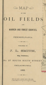 1882 Map of the oil fields of Warren and Forest Counties Pa