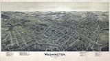 1897 Aerial Map of Washington Pennsylvania Oil & Gas Wells