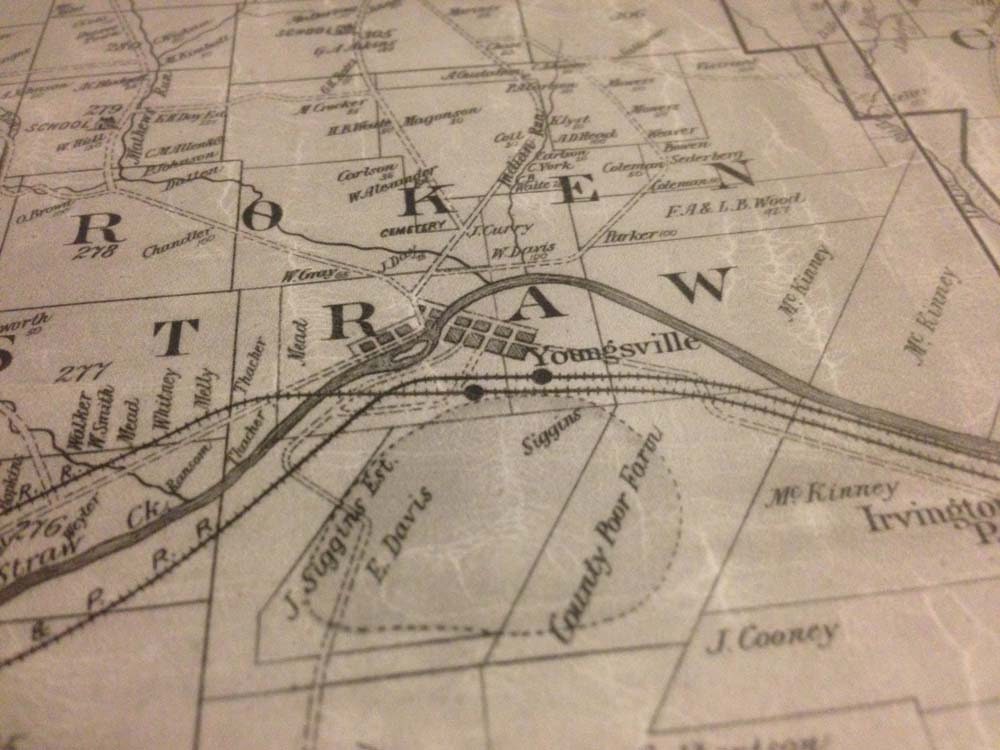 1900 Farm Line Map of Warren Co Pa Showing Oil & Gas Fields