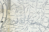 1912 Farm Line Map of Brooke County West Virginia Showing Oil & Gas Wells Coal Mines