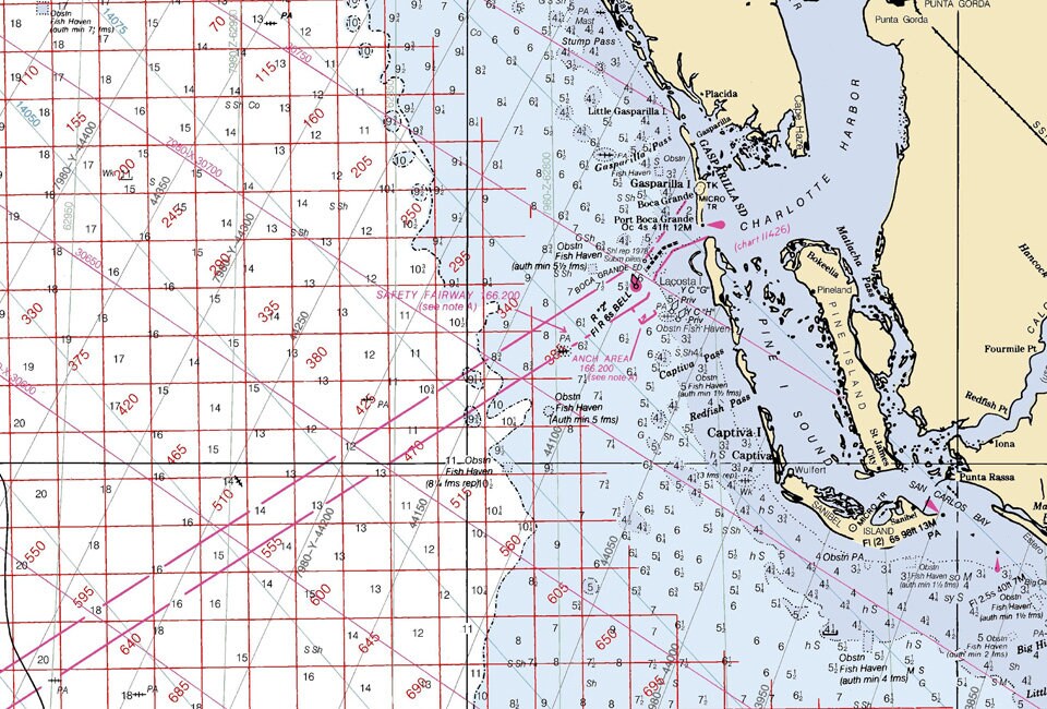 1996 Nautical Map of Havana to Tampa Bay Oil and Gas Leasing Areas