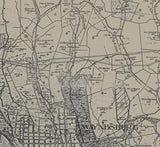 Early 1900s Oil and Gas Well Map of Waynesburg Greene County & Washington County PA