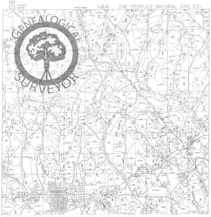 Oil and Gas Well Map The Peoples Natural Gas Co Waynesburg Greene County Pa