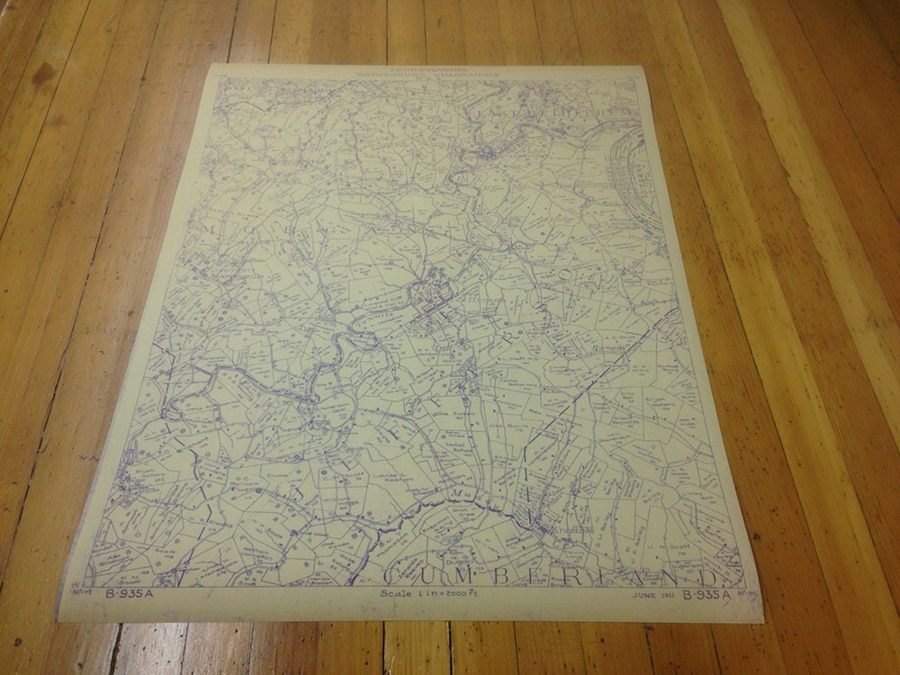 1911 Farm & Gas Well Map Waynesburg Quad Greene County Pa