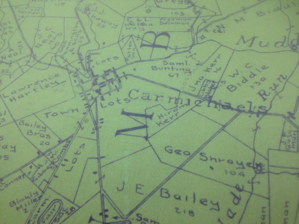 1936 Farm & Gas Well Map Carmichaels Quad Masontown Quad Greene County Pa