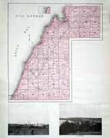1899 Map of Egg Harbor Township Door County Wisconsin