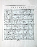 1899 Map of Brussels Township Door County Wisconsin