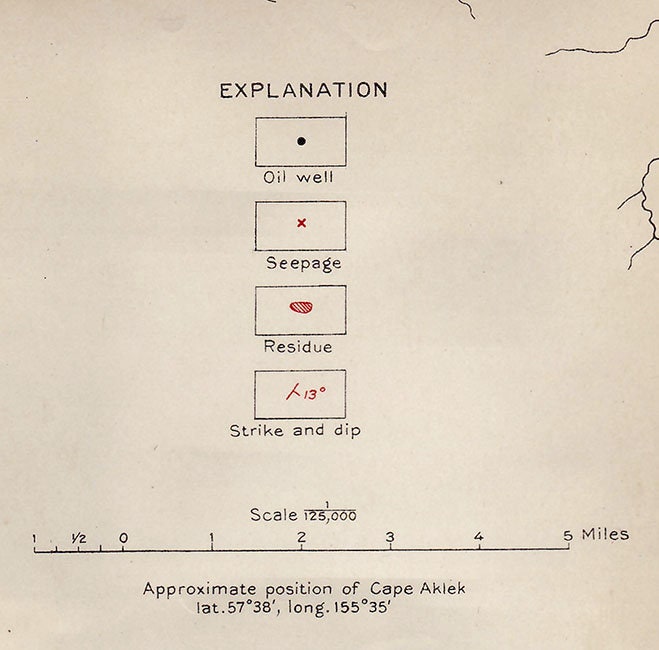 1921 Map of Cold Bay Oil Field Alaska