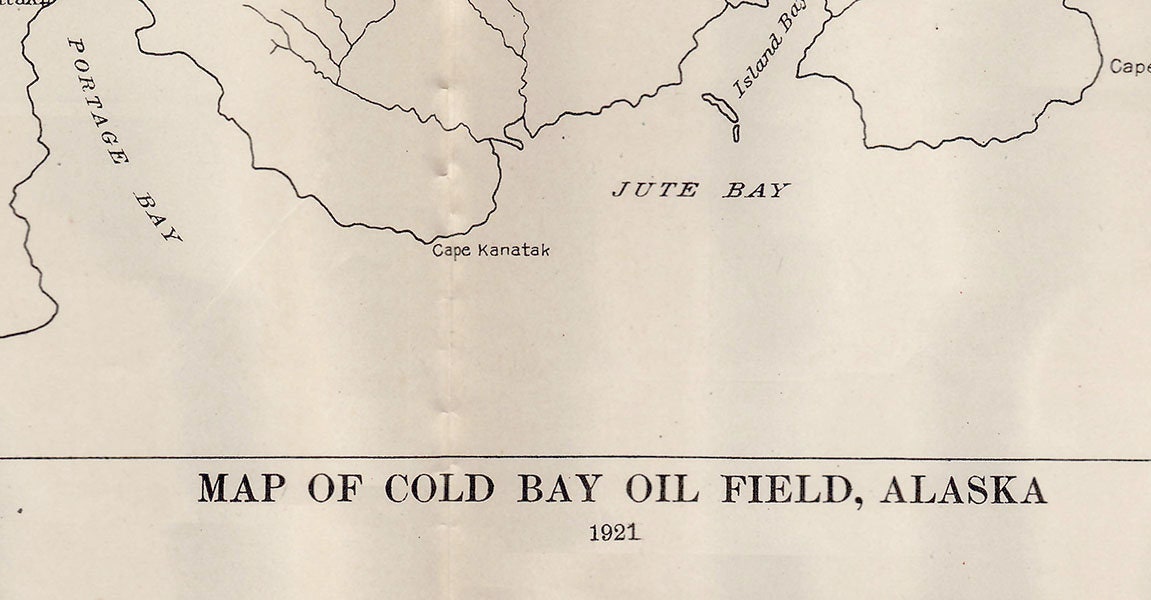 1921 Map of Cold Bay Oil Field Alaska