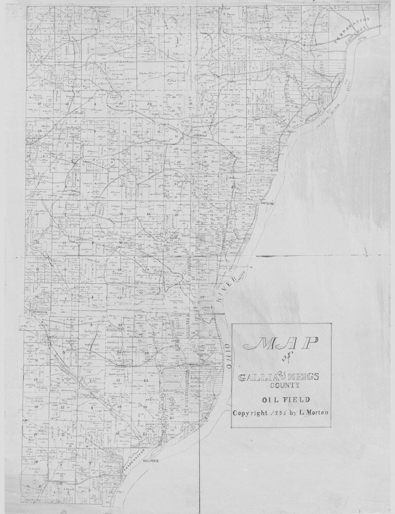 1885 Map of Gallia & Meigs County Ohio Oil Field