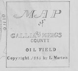 1885 Map of Gallia & Meigs County Ohio Oil Field